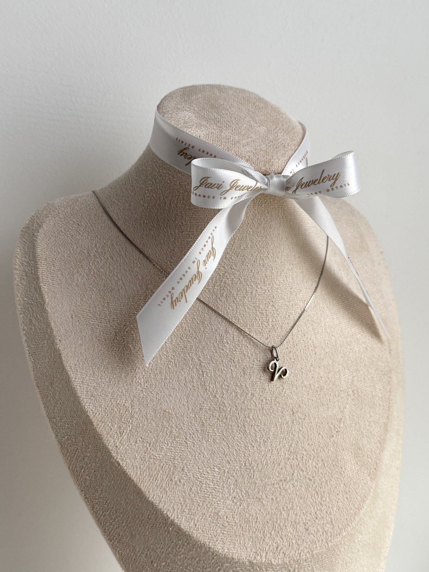 Feine silberne Sternzeichenkette mit filigranem Tierkreisanhänger auf beigem Stoff und Pampasgras, minimalistisches Schmuckdesign – Javi Jewelery